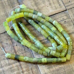 Xiuyan Jade Column Bead Strand - 6mm